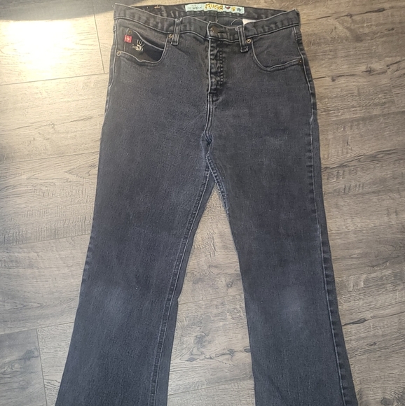 Vintage Juniors Size 11 Mudd Low Rise Flare Faded Black Jeans - Picture 4 of 13